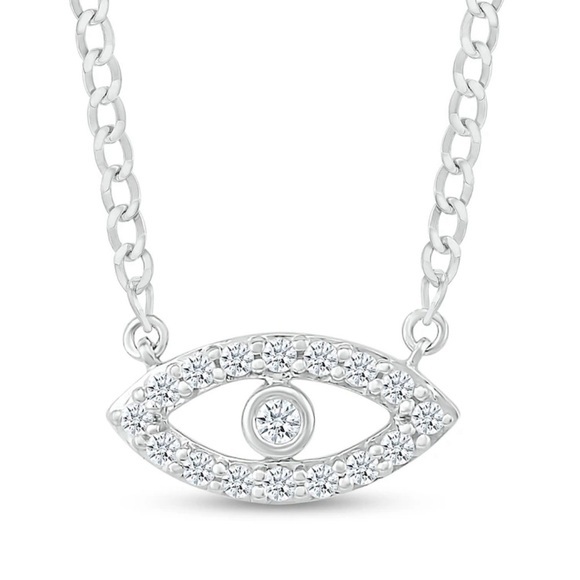 Jewelry - .50 Carats VS Lab Diamond Evil Eye Sterling Silver Necklace